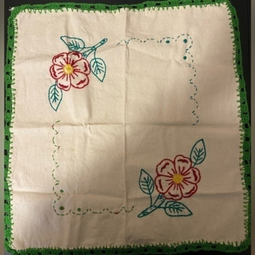 Vintage Hand Embroidered Doily